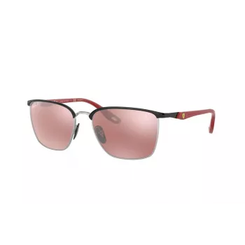Ray-Ban Unissexo RB3673MF060H2 Óculos de sol geométricos dourados com lentes azul-escuro, 56 mm