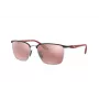 Ray-Ban Unissexo RB3673MF060H2 Óculos de sol geométricos dourados com lentes azul-escuro, 56 mm