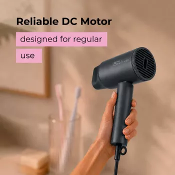 Secador de cabelo Ray Battler RB 7007 HD-7007 - 2000W iões cerâmica motor AC, 3 níveis de calor/2 velocidades, jato de ar frio, bico concentrador, preto