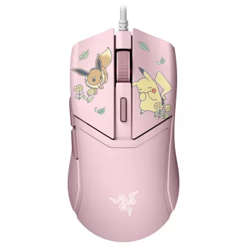 Razer Cobra – Edição Pikachu & Eevee Rato gaming com fio, sensor ótico 8500 DPI, iluminação inferior Chroma RGB, 6 botões programáveis, simétrico para destros