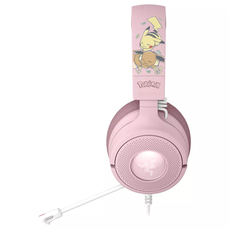 Razer Kraken V4 X Pokemon Pikachu & Eevee Edition Auscultadores gaming com fio, USB-C, 40 mm