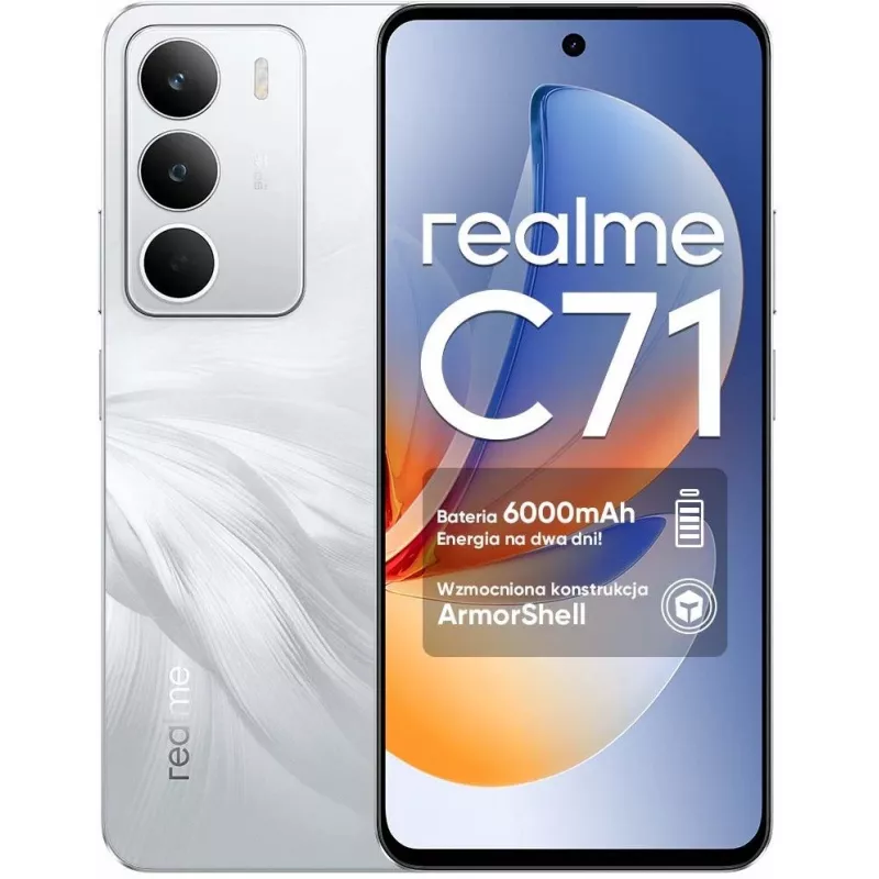 Realme C71 4GB RAM 256GB Armazenamento White Swan OEM