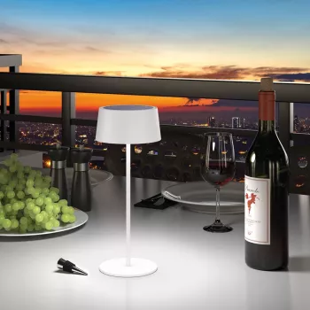 RealPower candeeiro de mesa LED solar regulável com bateria, branco