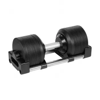 REBEL ACTIVE Haltere ajustável em ferro fundido 36 kg, passos de 1 kg, sistema de seleção automática, haltere individual, preto/vermelho