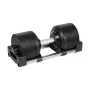 REBEL ACTIVE Haltere ajustável em ferro fundido 36 kg, passos de 1 kg, sistema de seleção automática, haltere individual, preto/vermelho