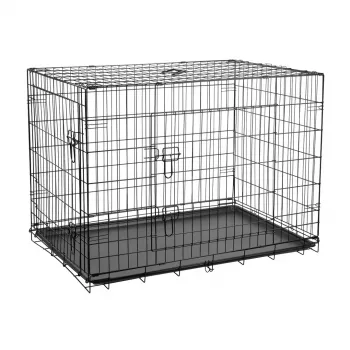 REBEL ANIMALS Gaiola metálica para cão, canil, tamanho XXXL 122x76x83 cm, preto