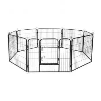 REBEL ANIMALS Canil modular para cães, recinto em aço, tamanho S, 8 painéis 80x60 cm, RA-1206