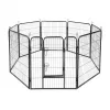 REBEL ANIMALS Parque modular para cães XL, 8 painéis 80x100 cm, aço, preto