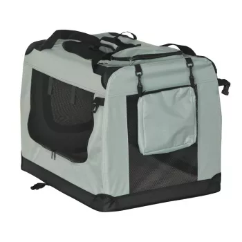 REBEL ANIMALS Transportadora dobrável saco de transporte XL 82x58x58 cm cinzento