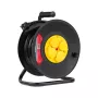 Rebel enrolador de cabo 4 tomadas 50m IP44 preto/amarelo