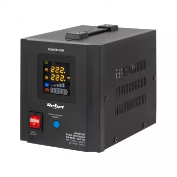 Rebel POWER-500 UPS - Inversor de onda sinusoidal pura com carregador 12V 230V 500VA/300W