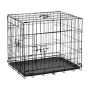 Gaiola metálica dobrável para cães REBEL RA-1201, média 61x46x51 cm, preta