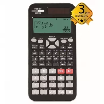REBELL Calculadora científica SC2080 – 240 funções, LCD de 2 linhas, a pilhas, preto