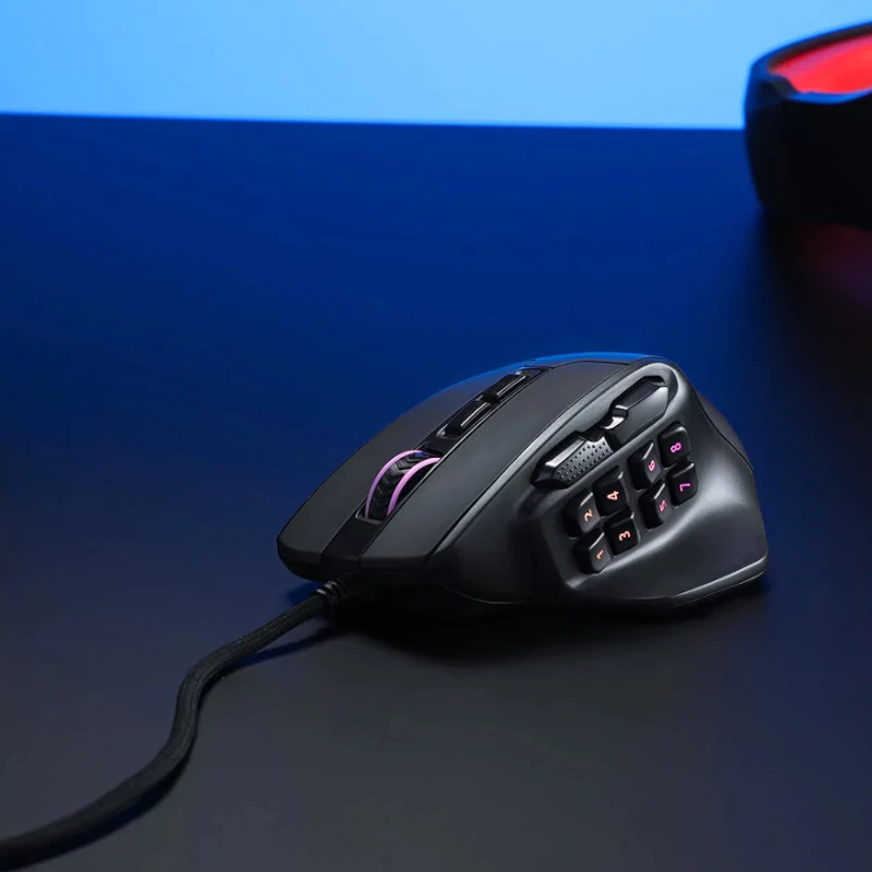REDRAGON Aatrox 6200DP RGB rato gaming MMO - preto