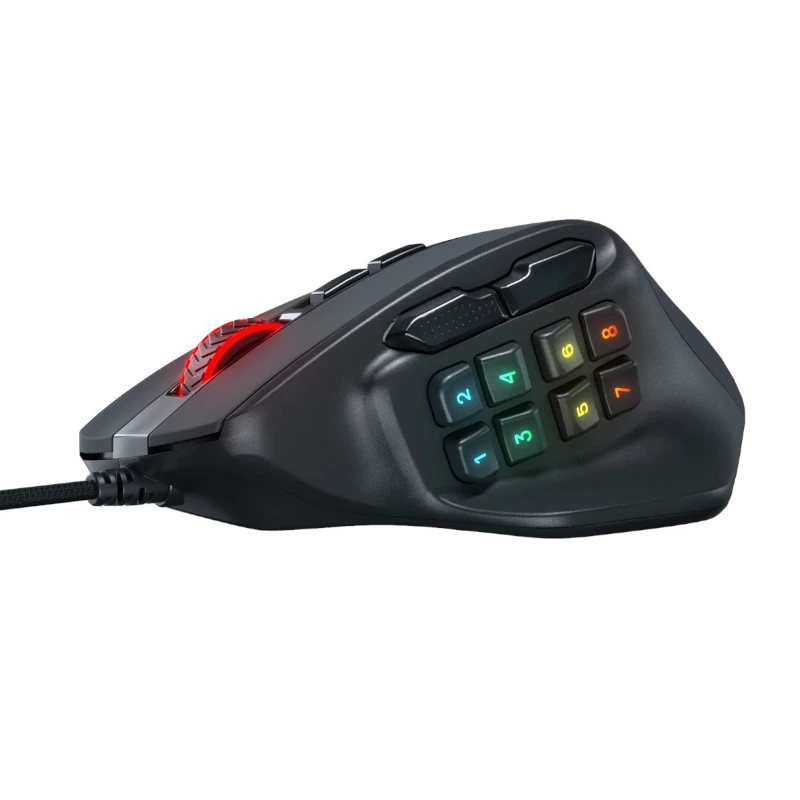 REDRAGON Aatrox 6200DP RGB rato gaming MMO - preto