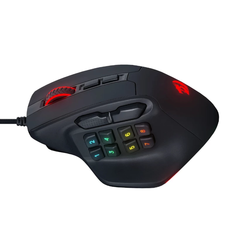 REDRAGON Aatrox 6200DP RGB rato gaming MMO - preto