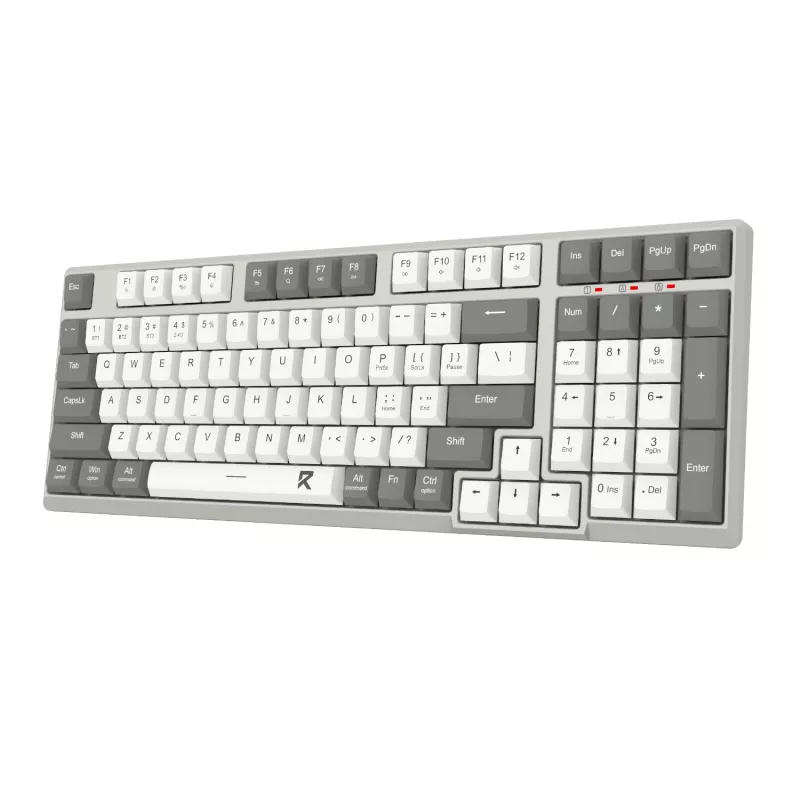 Teclado gaming USB Redragon BK-7113 SCISSOR de tamanho completo com fios - retroiluminação RGB, interruptores de tesoura de perfil baixo, 104 teclas, anti-ghosting, Preto