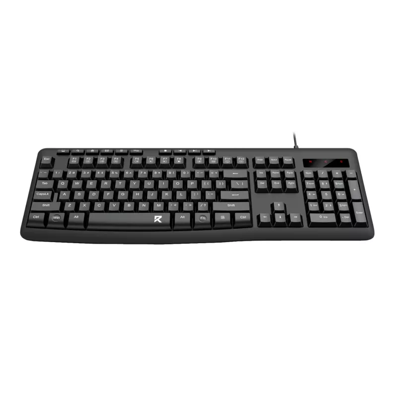 Redragon BK-7366 Teclado de escritório com fios membrana ergonómico tamanho completo - Preto