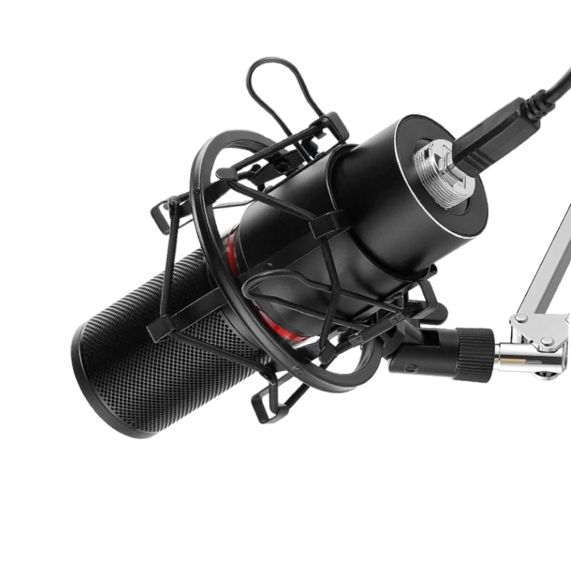REDRAGON BLAZAR Microfone gaming USB cardioide e tripé, Preto