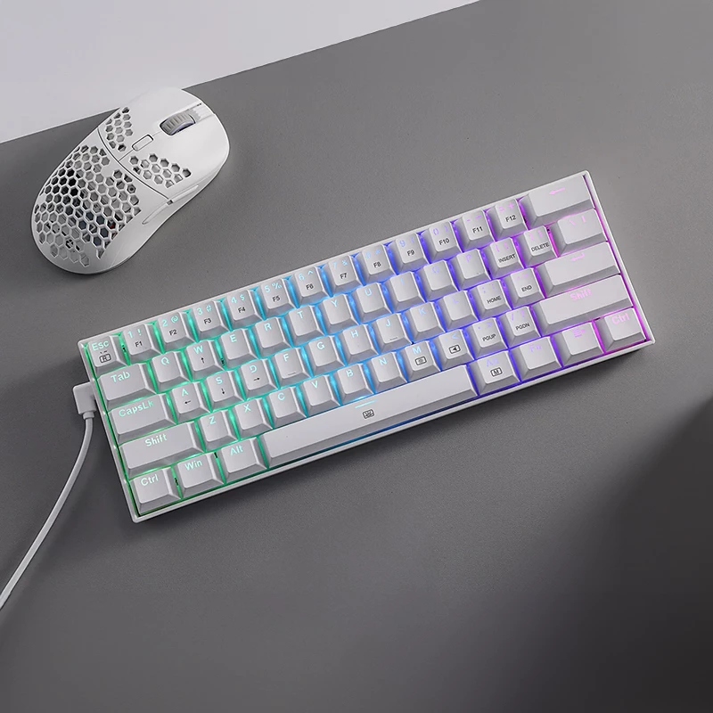 Teclado mecânico com fios REDRAGON DRAGONBORN RGB design de 67 teclas - branco