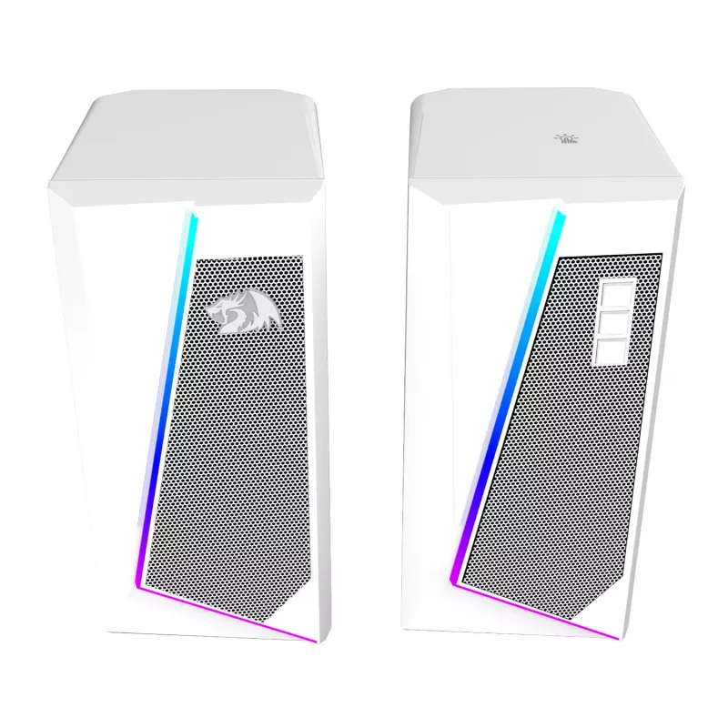 Redragon GS20W ANVIL Colunas estéreo RGB 2.0 para PC 3W - brancas