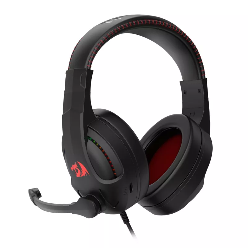 Redragon H211 CRONUS Headset gaming com fios RGB Virtual 7.1 Surround Sound - Preto