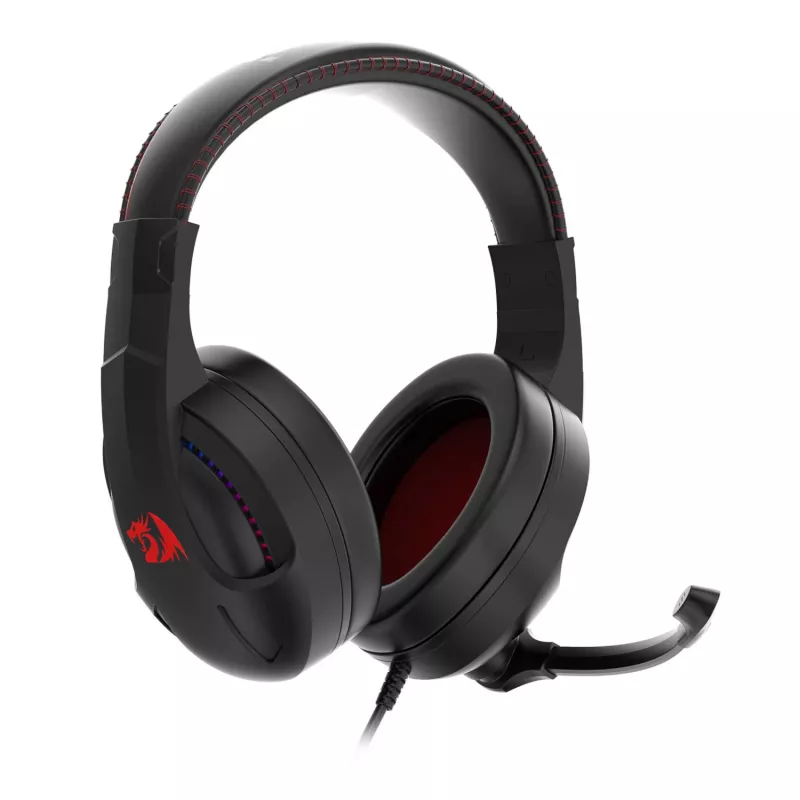 Redragon H211 CRONUS Headset gaming com fios RGB Virtual 7.1 Surround Sound - Preto
