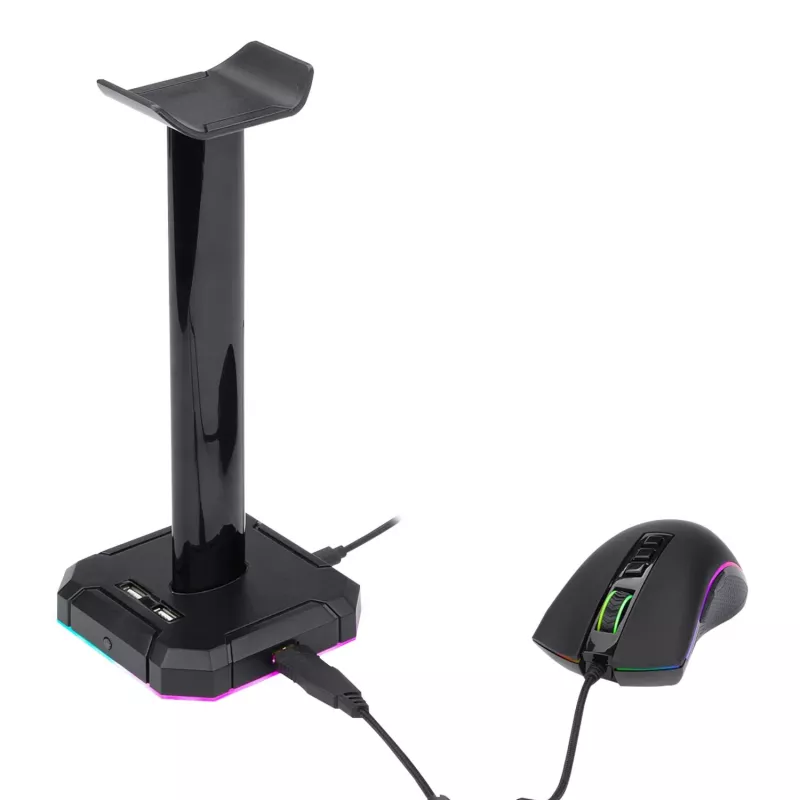 Redragon HA300 Scepter Pro Suporte para headset RGB com hub USB 2.0 de 4 portas