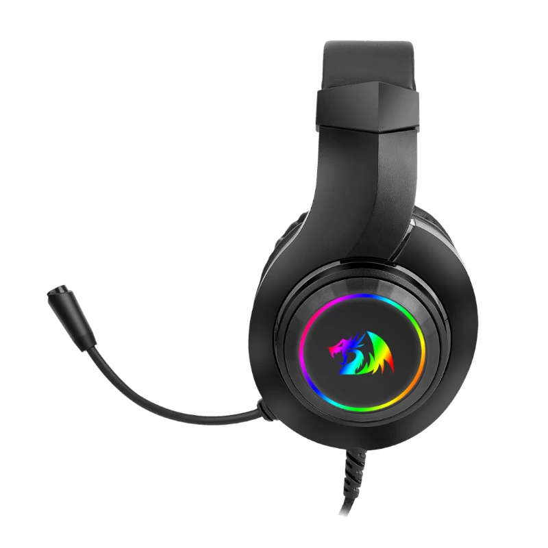 Redragon Hylas Auscultadores gaming Over-Ear RGB, Aux (microfone e auscultadores) / USB (apenas alimentação), preto