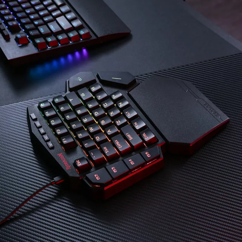 Teclado gaming mecânico sem fios Redragon K585 DITI ELITE PRO RGB 40% - switches azuis