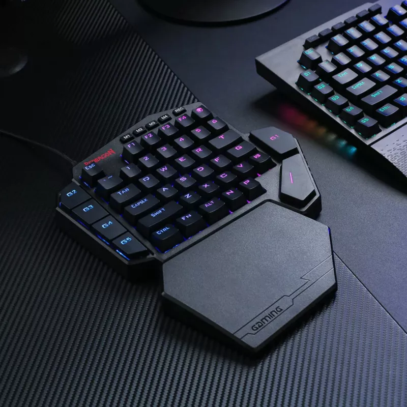 Teclado gaming mecânico sem fios Redragon K585 DITI ELITE PRO RGB 40% - switches azuis