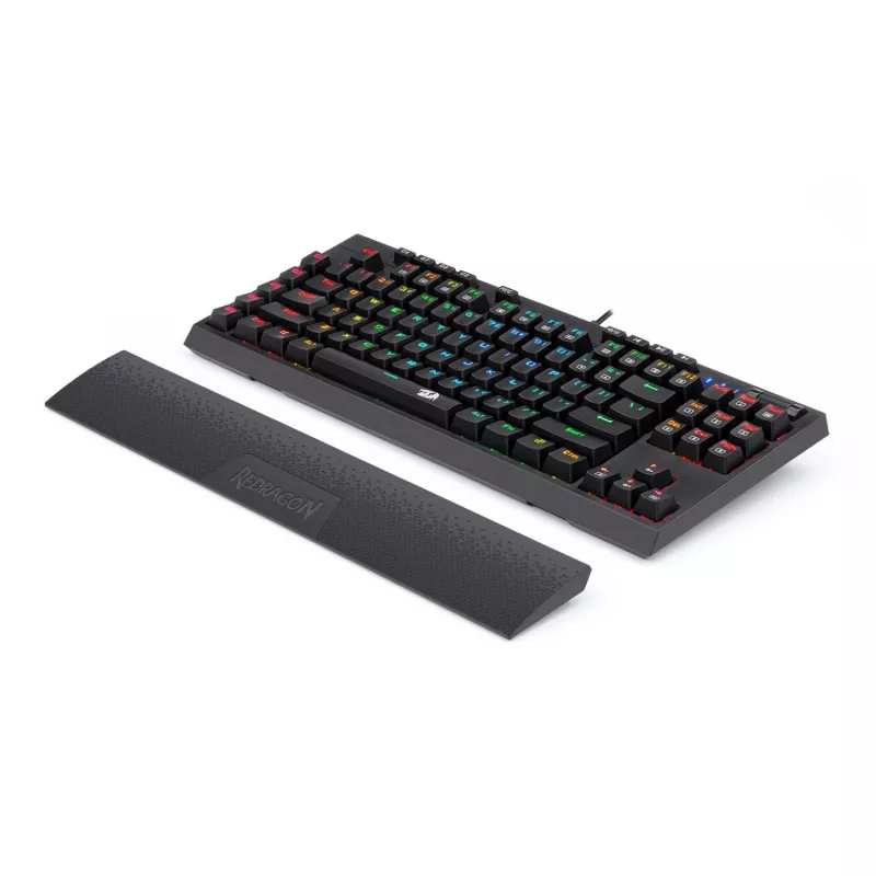 Teclado gaming mecânico com fios Redragon K588 RGB Pro BROADSWORD TKL - preto