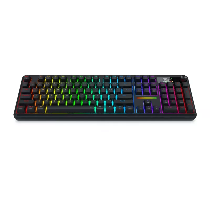 Redragon K762 TERRAFLARE PRO Teclado gaming sem fios RGB Gasket - 75% 82 teclas, tri-modo, hot-swappable, Double-Shot PBT, preto