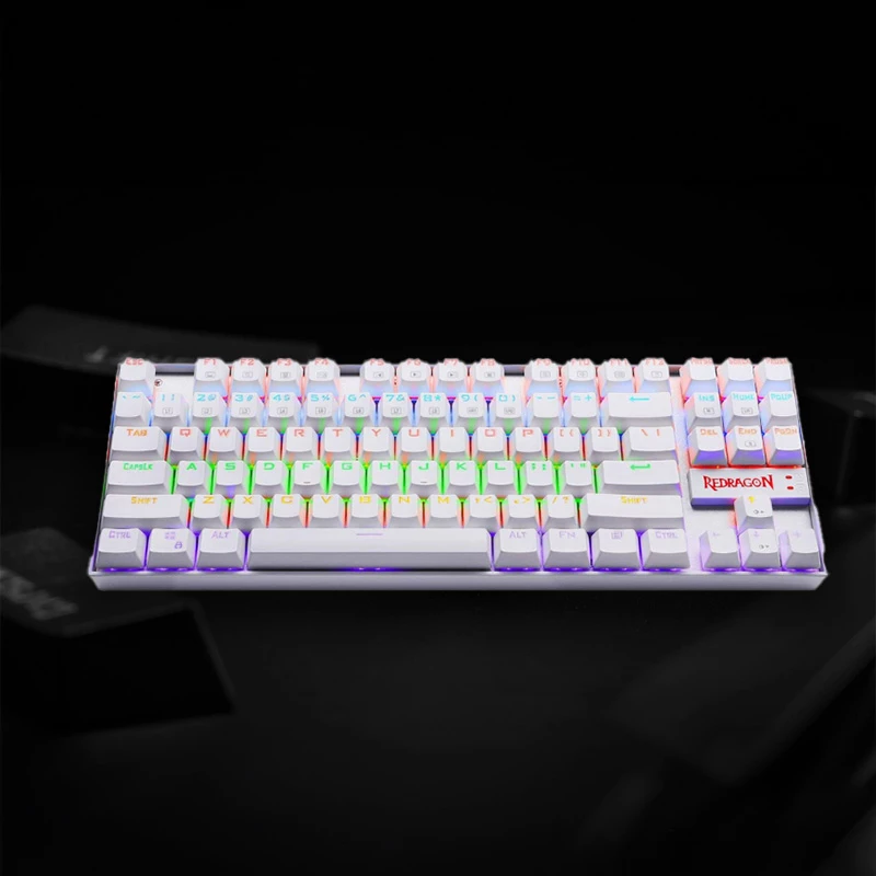 Teclado de gaming mecânico Redragon KUMARA 87 teclas com retroiluminação RGB - branco
