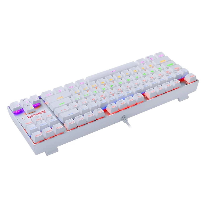 Teclado de gaming mecânico Redragon KUMARA 87 teclas com retroiluminação RGB - branco
