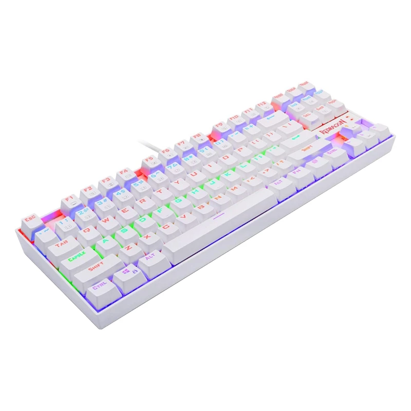 Teclado de gaming mecânico Redragon KUMARA 87 teclas com retroiluminação RGB - branco