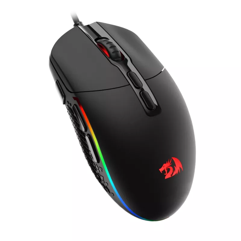 Rato gaming ótico com fios Redragon M719 INVADER RGB 10000 DPI - preto