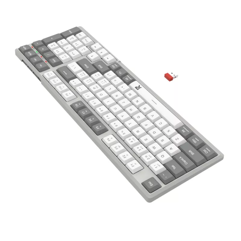 Redragon BK-7111 Teclado sem fios de tesoura com teclado numérico, 2,4 GHz/Bluetooth, cinzento