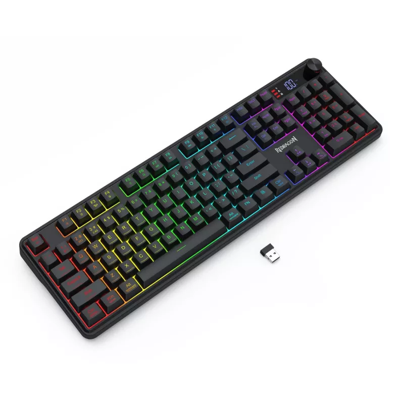 Redragon RM104 PRO VOLCANO RGB teclado gaming mecânico sem fios - preto