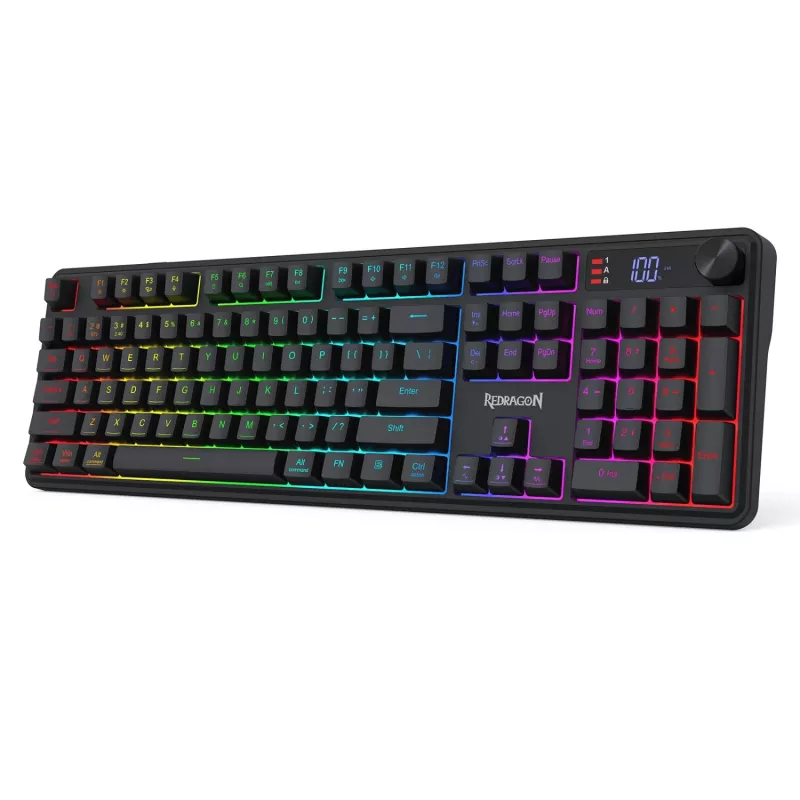 Redragon RM104 PRO VOLCANO RGB teclado gaming mecânico sem fios - preto