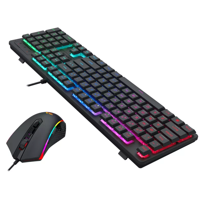 Conjunto Redragon S107 RGB Gaming Essentials de teclado e rato gaming com fios