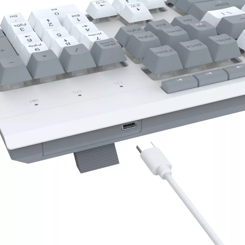 Conjunto de Teclado e Rato Gaming RGB com Fios Redragon S151 - Branco e Cinzento