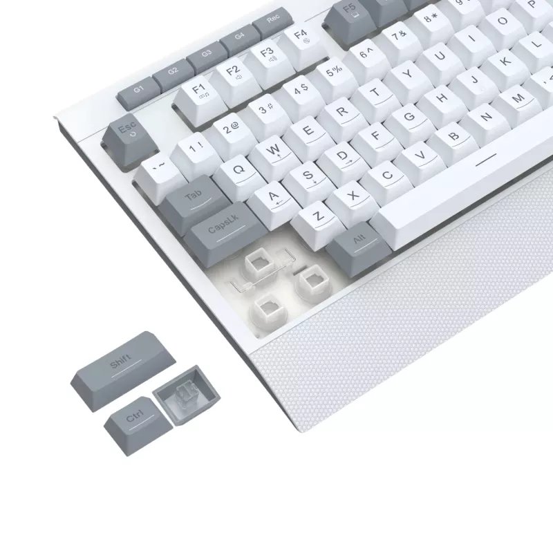 Conjunto de Teclado e Rato Gaming RGB com Fios Redragon S151 - Branco e Cinzento