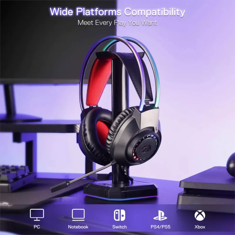 Redragon SCREAM Auscultadores gaming RGB over-ear - pretos
