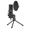 REDRAGON SEYFERT Microfone gaming com jack 3,5 mm e tripé - preto