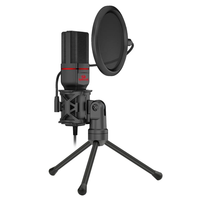 REDRAGON SEYFERT Microfone gaming com jack 3,5 mm e tripé - preto