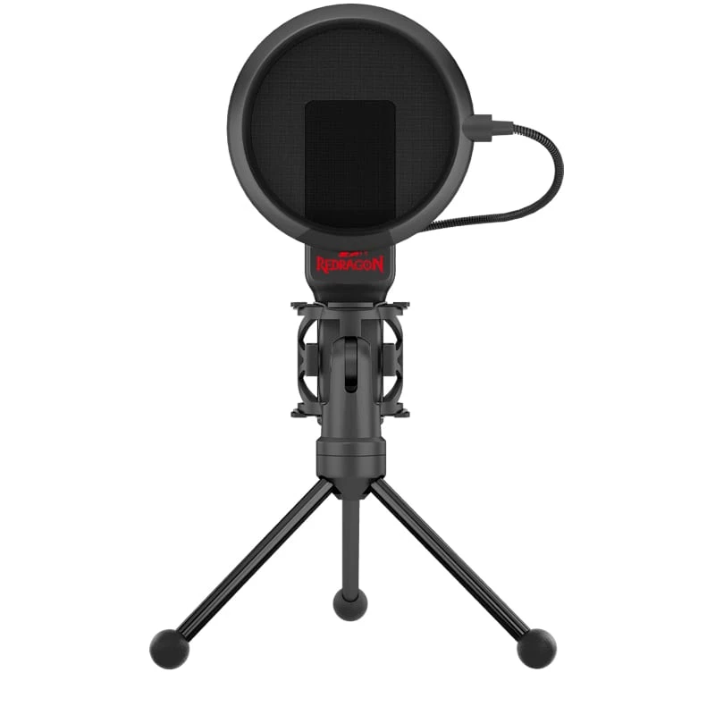REDRAGON SEYFERT Microfone gaming com jack 3,5 mm e tripé - preto
