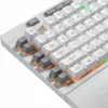 Teclado de membrana REDRAGON SHIVA - branco, retroiluminação RGB full-size, 6 teclas de macro, apoio de mãos removível, USB com fios