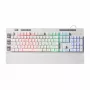 Teclado de membrana REDRAGON SHIVA - branco, retroiluminação RGB full-size, 6 teclas de macro, apoio de mãos removível, USB com fios
