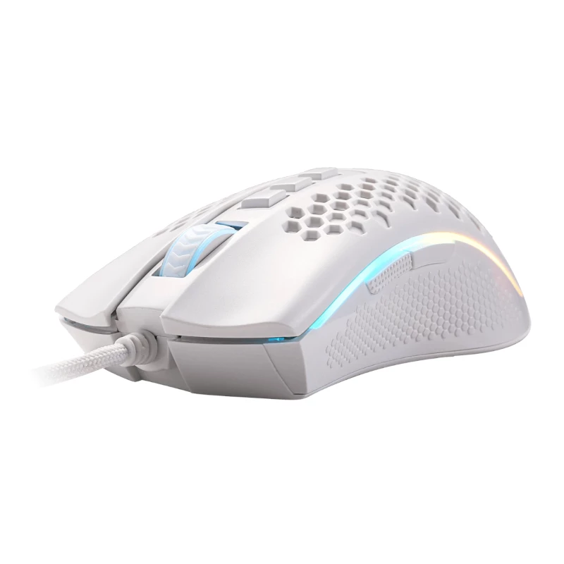REDRAGON STORM Rato gaming com fios RGB - design leve em favo de mel, 12400 DPI, 7 botões programáveis, interruptores Omron, pés em PTFE